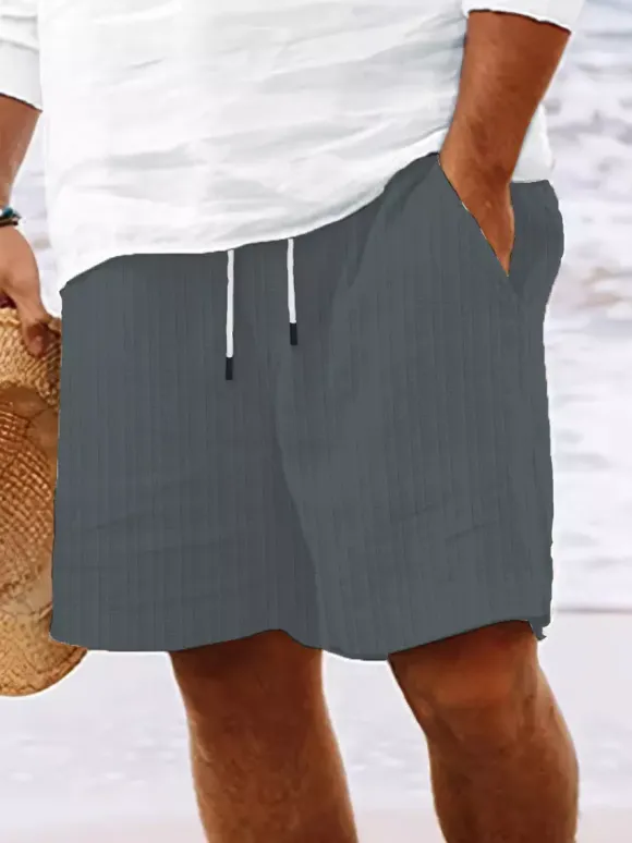 Men's Casual Shorts Drawstring Waist Lightweight Summer Beach Shorts