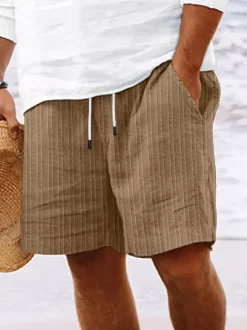 Men's Casual Shorts Drawstring Waist Lightweight Summer Beach Shorts