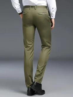 Men's Casual Trousers Slim Fit Fashion Straight Formal Wear Plus Velvet Thickened Trousers