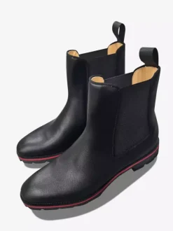 Men's Chelsea Boots Black Round Toe Central Stitching Lug Sole Ankle Prom Boots
