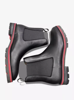 Men's Chelsea Boots Black Round Toe Central Stitching Lug Sole Ankle Prom Boots