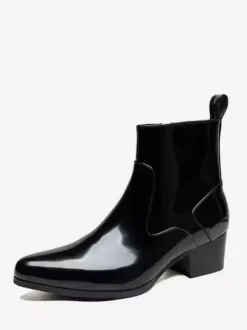 Men's Chelsea Boots Cowhide Chic Black Ankle Short Boots
