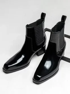 Men's Chelsea Boots Cowhide Chic Black Ankle Short Boots