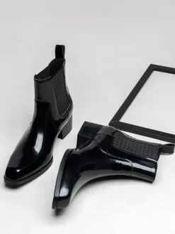 Men's Chelsea Boots Cowhide Chic Black Ankle Short Boots