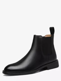 Mens Chelsea Boots Low Heel Suede Leather Pointed Toe Ankle Boots In 5 Colors