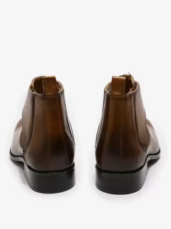 Men's Chukka Boots Cowhide Classic Coffee Brown Ankle Short Boots
