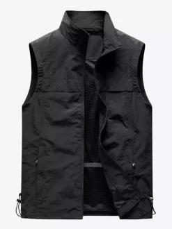 Men's Classic Outdoor Fishing Vest Waterproof Breathable Multi Pockets Casual Vest