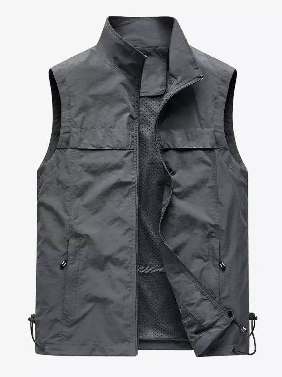 Men's Classic Outdoor Fishing Vest Waterproof Breathable Multi Pockets Casual Vest