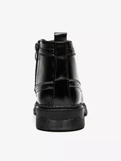 Mens Classic Wingtip Dress Boots Round Toe Leather Low Heel Business Derby Ankle Boots