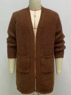 Men's Clothing Cardigan For Men Men's Sweaters Men's Cardigans Casual Long Sleeves Black Coffee Brown Fashionable