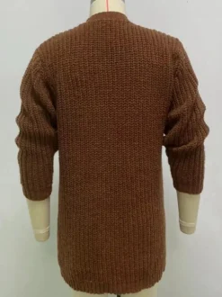Men's Clothing Cardigan For Men Men's Sweaters Men's Cardigans Casual Long Sleeves Black Coffee Brown Fashionable