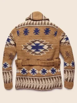 Men's Clothing Cardigan For Men Men's Sweaters Men's Cardigans Chic Geometric Long Sleeves Stylish Coffee Brown Coffee Brown