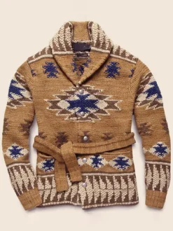 Men's Clothing Cardigan For Men Men's Sweaters Men's Cardigans Chic Geometric Long Sleeves Stylish Coffee Brown Coffee Brown