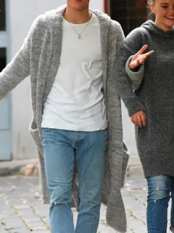 Men's Clothing Cardigan For Men Men's Sweaters Men's Cardigans Chic Long Sleeves Gray Gray Comfy