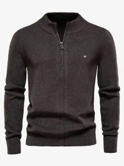 Men's Clothing Cardigan For Men Men's Sweaters Men's Cardigans Comfy Long Sleeves Dark Navy Dark Navy Unique