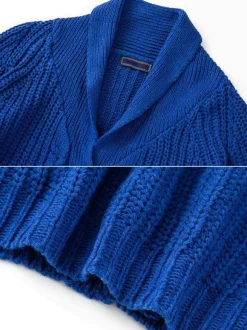 Men's Clothing Men's Cardigan Men's Sweaters Men's Cardigans Simple Long Sleeves Blue Blue Special