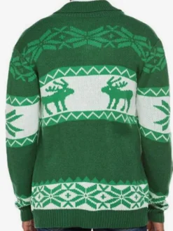 Men's Clothing Men's Cardigan Men's Sweaters Men's Cardigans Casual Geometric Long Sleeves Stylish Red Green