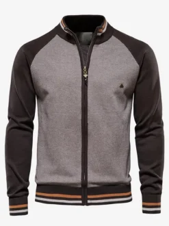 Men's Clothing Men's Cardigan Men's Sweaters Men's Cardigans Comfy Stripes Long Sleeves Special Dark Navy Dark Navy