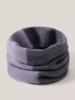 Men’s Color-Block Cycling Neck Warmer 100% Wool Windproof Winter Riding Scarf