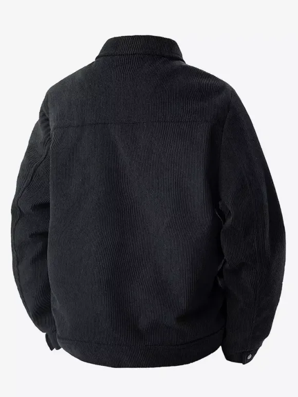 7. Men's Corduroy Jacket Long Sleeve Chest Flap Pockets And Side Pockets Windproof And Durable Retro Coat