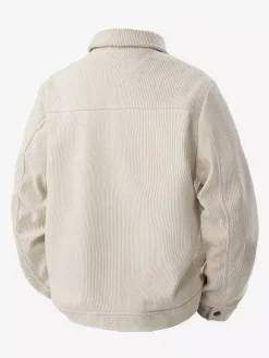 7. Men's Corduroy Jacket Long Sleeve Chest Flap Pockets And Side Pockets Windproof And Durable Retro Coat