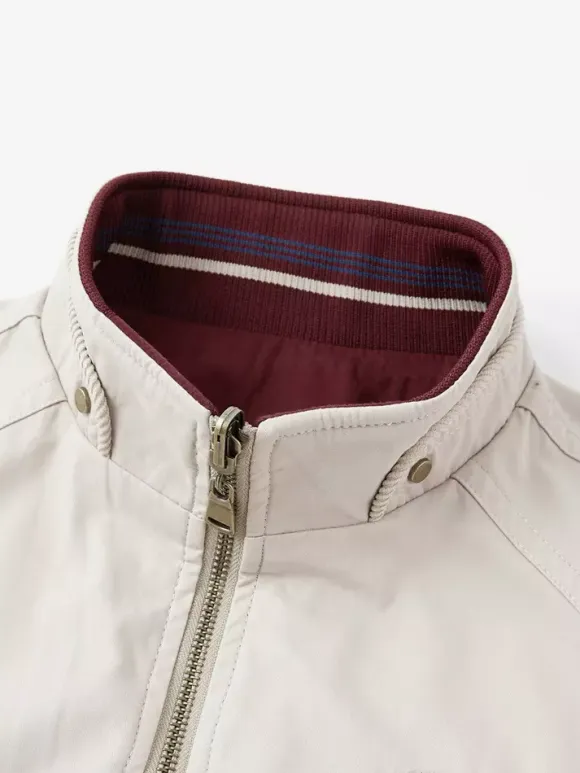 Men’s Cotton Jacket Stand Collar Casual Workwear Durable Multi Pocket Outerwear