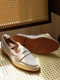 Men's Cowhide Penny Loafer Shoes Prom Wedding Shoes