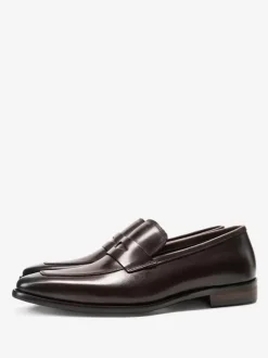 Men's Cowhide Penny Loafer Slip On Prom Wedding Shoes