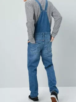 Men's Denim Jumpsuits Overall Jeans Workwear Cargo Pants