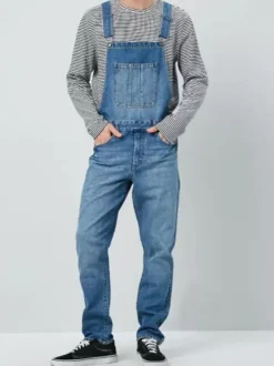 Men's Denim Jumpsuits Overall Jeans Workwear Cargo Pants