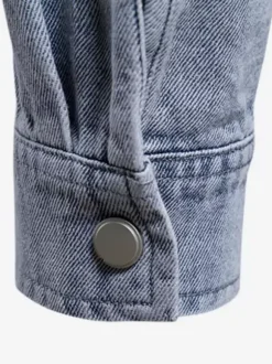 Men's Denim Shirt Top Casual Lapel Denim Shirt with Pockets