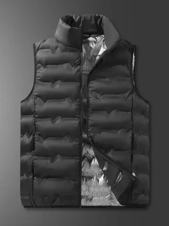 Men's Down Outdoor Stand-Up Collar Sleeveless Padded Vest Coats
