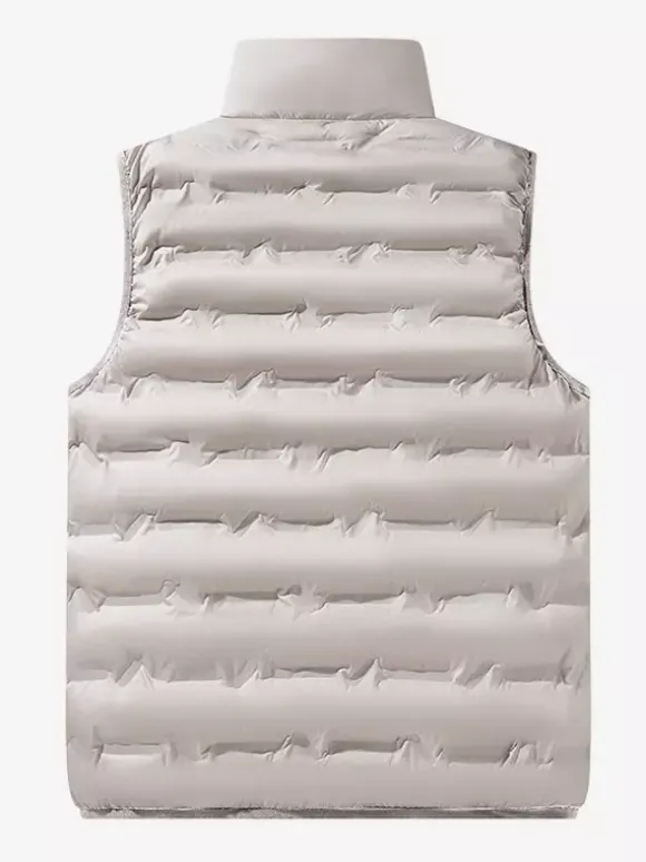Men's Down Outdoor Stand-Up Collar Sleeveless Padded Vest Coats