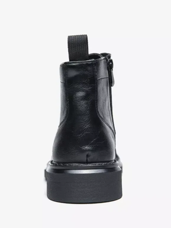 Mens Dress Boots Cap-Toe Derby Boots Chunky Sole Formal Ankle Boots