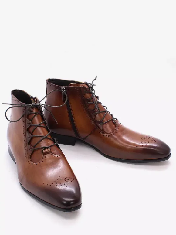 Mens Dress Boots Handmade Genuine Leather Ankle Boots
