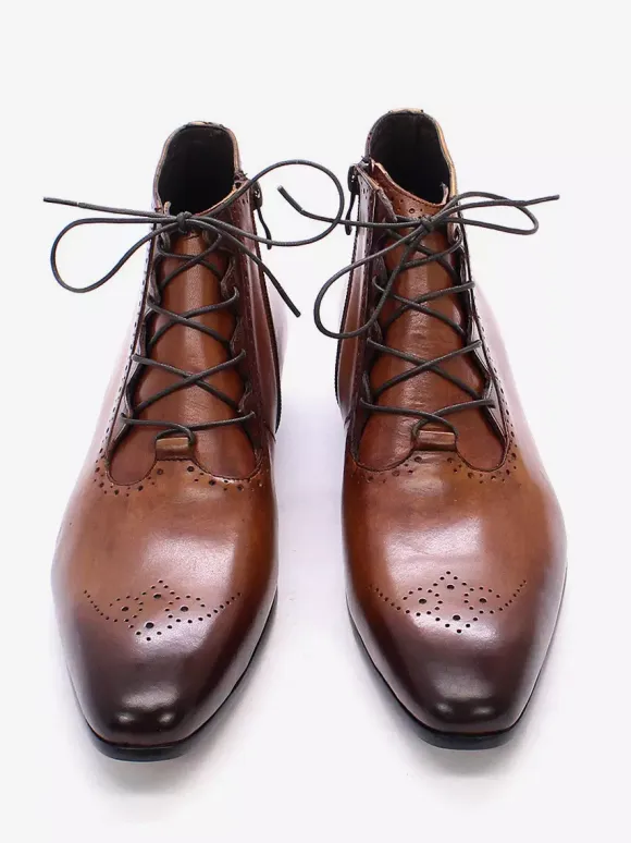 Mens Dress Boots Handmade Genuine Leather Ankle Boots