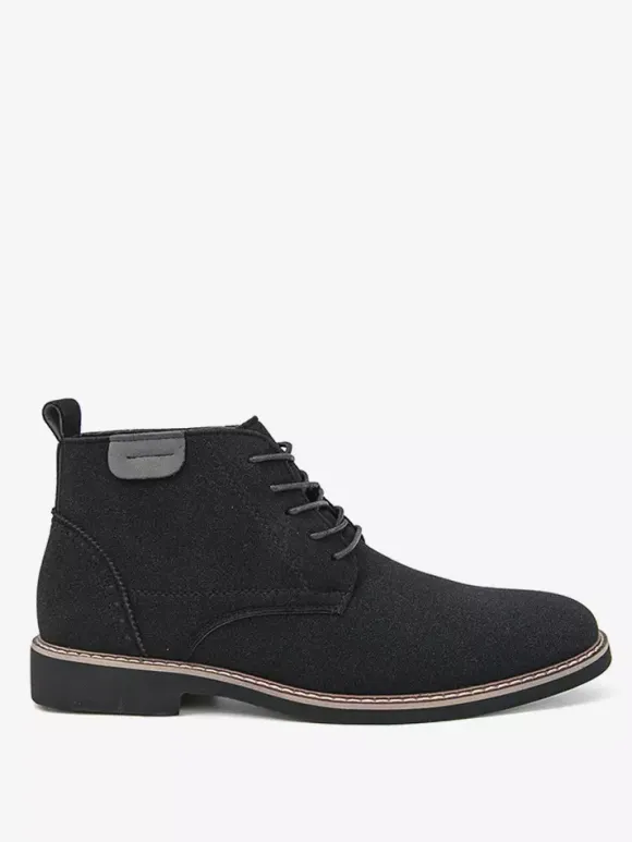 Mens Dress Boots Lace-Ups Suede Leather Ankle Boots