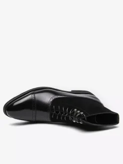 Mens Dress Boots Pointed Toe Oxford Style Lace Up Suede Leather Ankle Boots