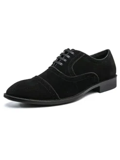 Men's Dress Oxford Formal Shoes Quality Pointed Toe Strap Adjustable PU Leather