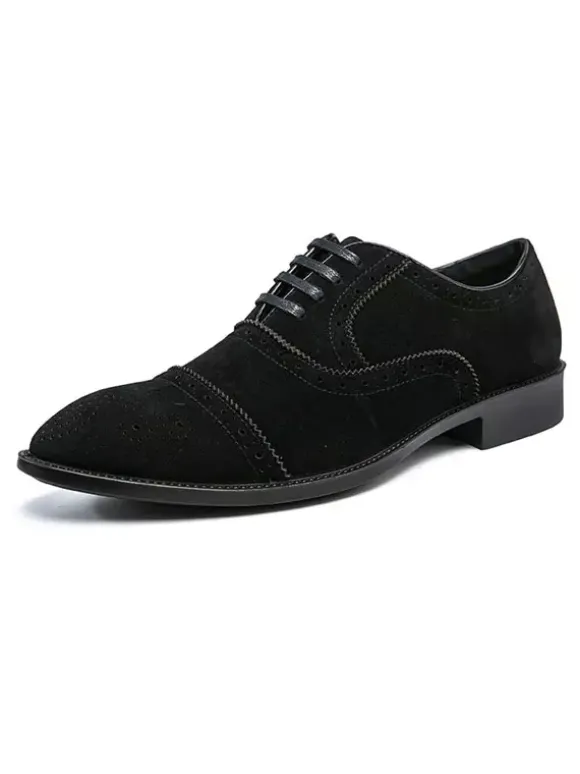 Men's Dress Oxford Formal Shoes Quality Pointed Toe Strap Adjustable PU Leather