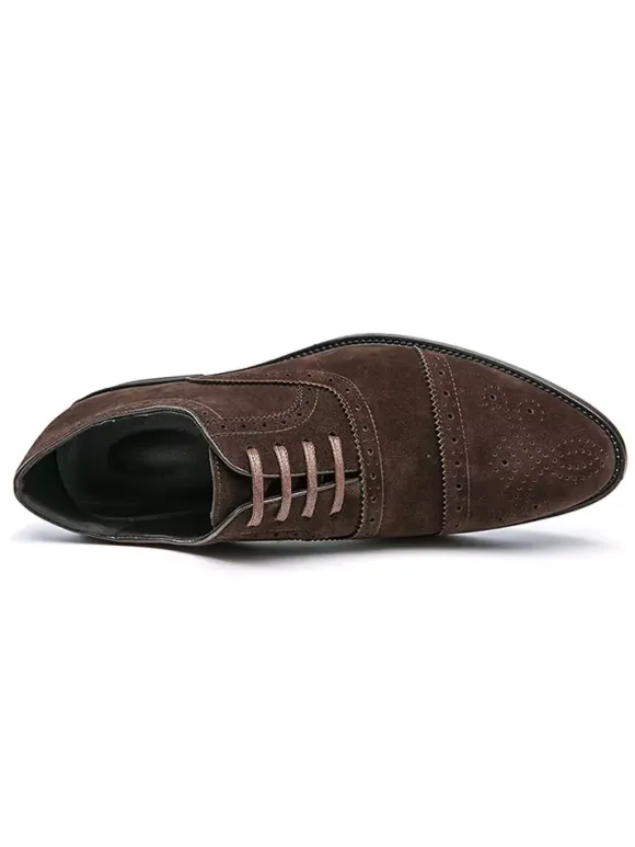 Men's Dress Oxford Formal Shoes Quality Pointed Toe Strap Adjustable PU Leather