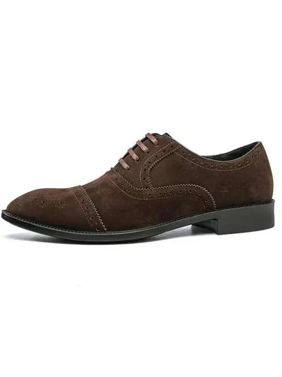 Men's Dress Oxford Formal Shoes Quality Pointed Toe Strap Adjustable PU Leather