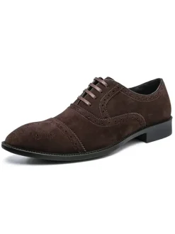 Men's Dress Oxford Formal Shoes Quality Pointed Toe Strap Adjustable PU Leather