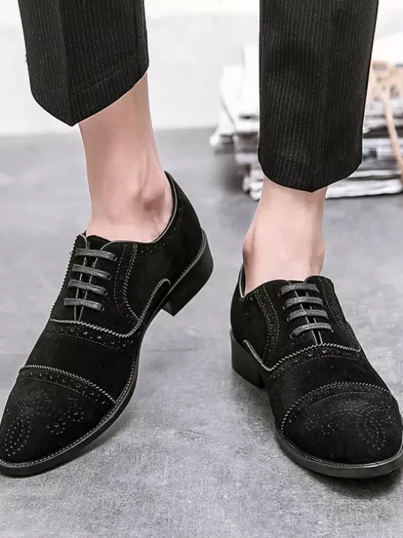Men's Dress Oxford Formal Shoes Quality Pointed Toe Strap Adjustable PU Leather