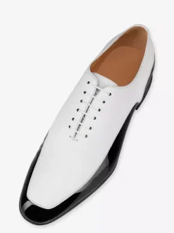 Mens Dress Oxfords White Black Patent Leather Prom Party Wedding Shoes