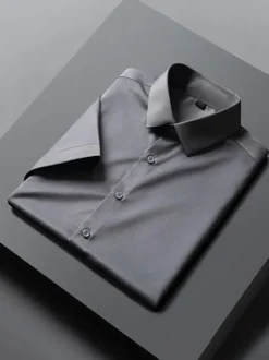 Men's Dress Shirts Long Sleeves Black