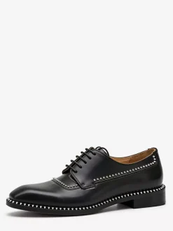 Men's Dress Shoes Black Square Toe Rhinestones Lace Up Wedding Prom Shoes