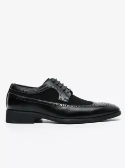 Men's Dress Shoes Fashion Round Toe Lace Up Oxford Prom Party Wedding Shoes