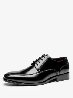 Men's Dress Shoes Fashion Square Toe PU Leathe Derby Prom Wedding Shoes