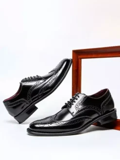 Mens Dress Shoes Formal Business Classic Lace Up Wingtip Oxford Shoes